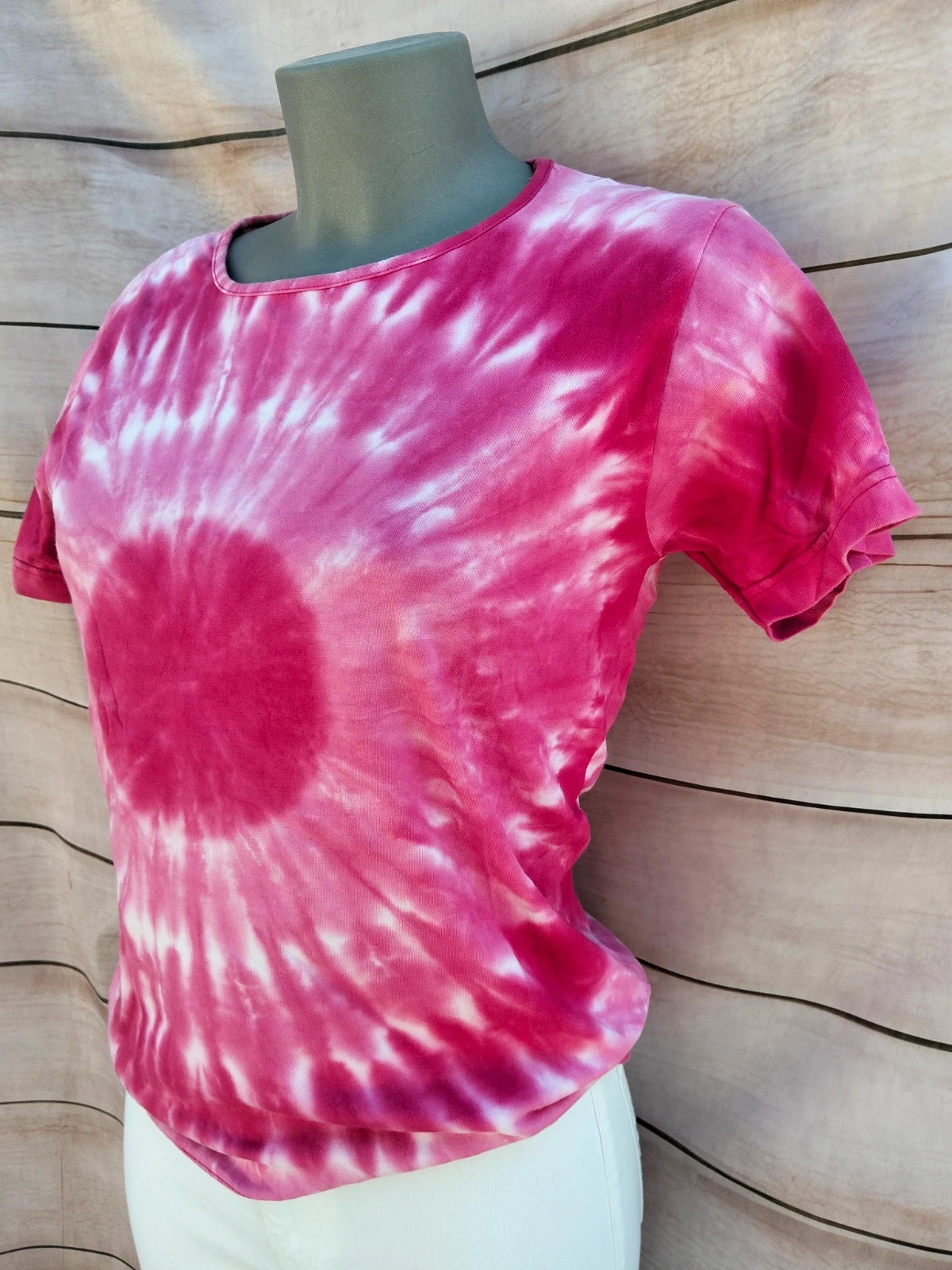 Camiseta tie-dye fucsia y blanca de manga corta de Zamba talla M 💜 – Zamba – taille M / 38 / 10 3