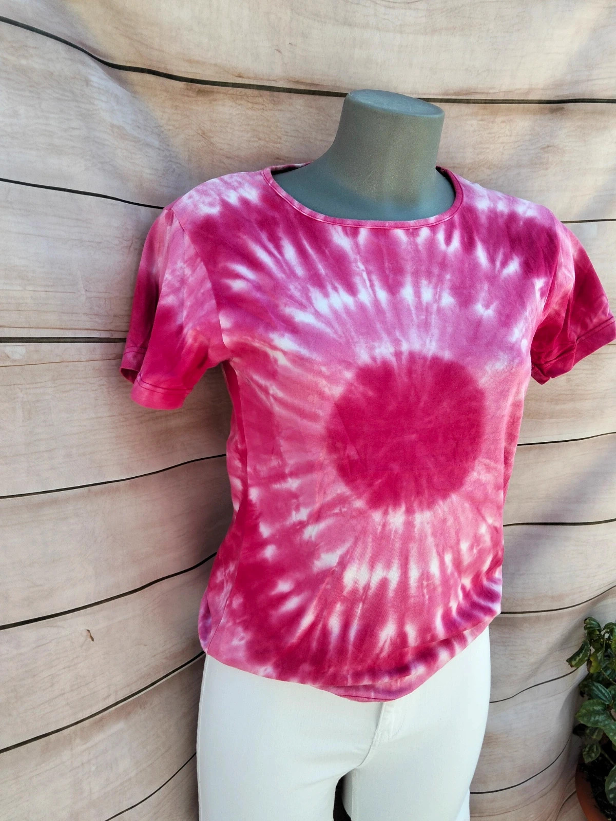 Camiseta tie-dye fucsia y blanca de manga corta de Zamba talla M 💜 – Zamba – taille M / 38 / 10 2