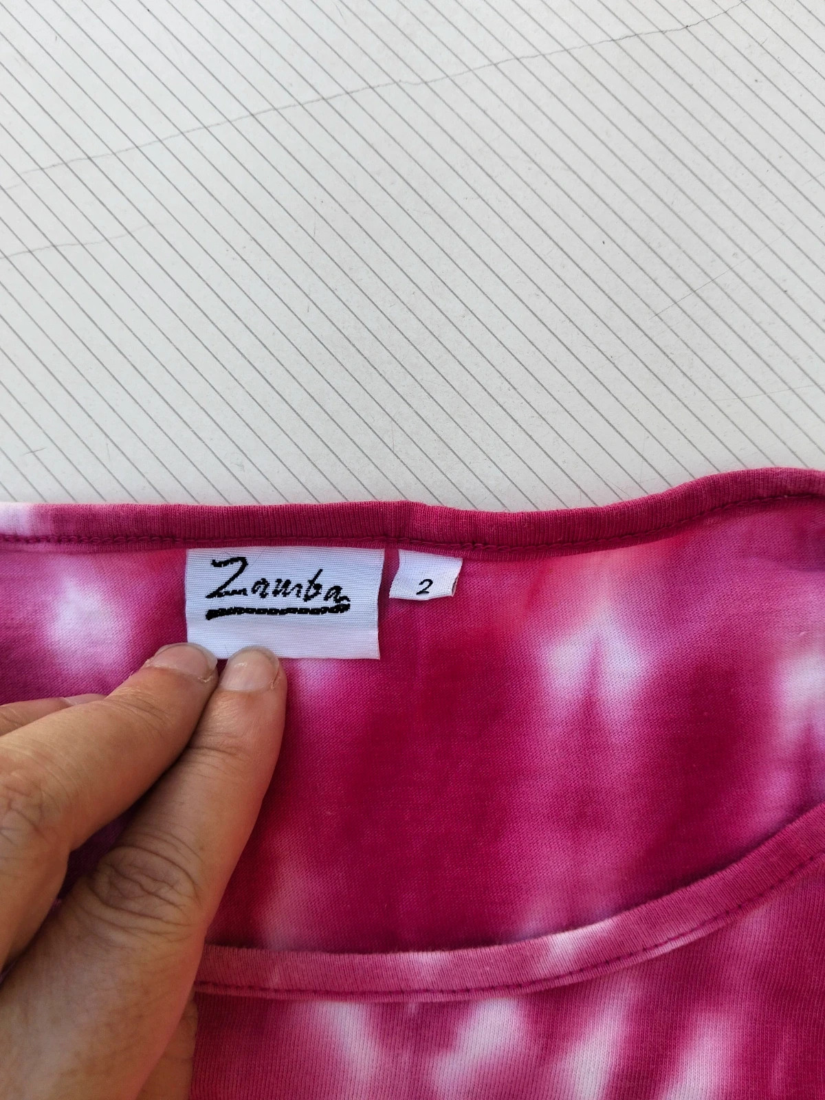 Camiseta tie-dye fucsia y blanca de manga corta de Zamba talla M 💜 – Zamba – taille M / 38 / 10 5