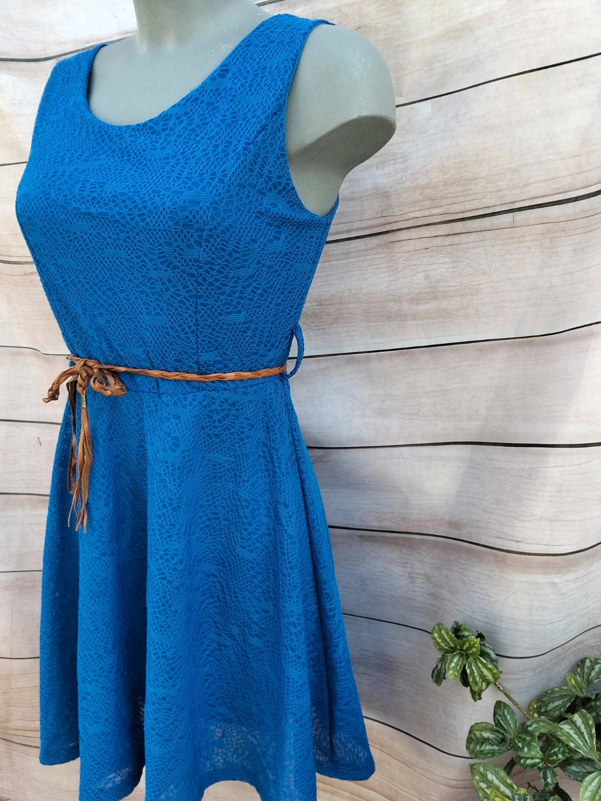 Vestido azul de encaje con tiras cruzadas 💜 – La Boutique – taille L / 40 / 12 5