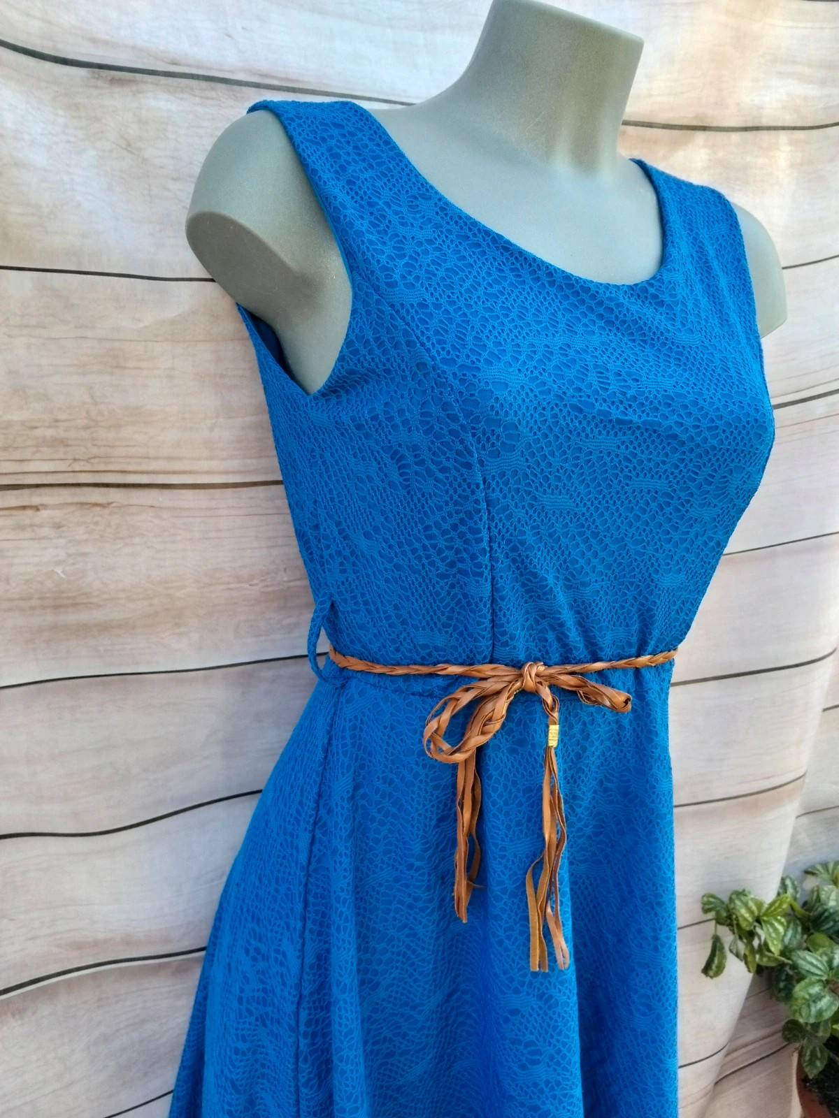 Vestido azul de encaje con tiras cruzadas 💜 – La Boutique – taille L / 40 / 12 4