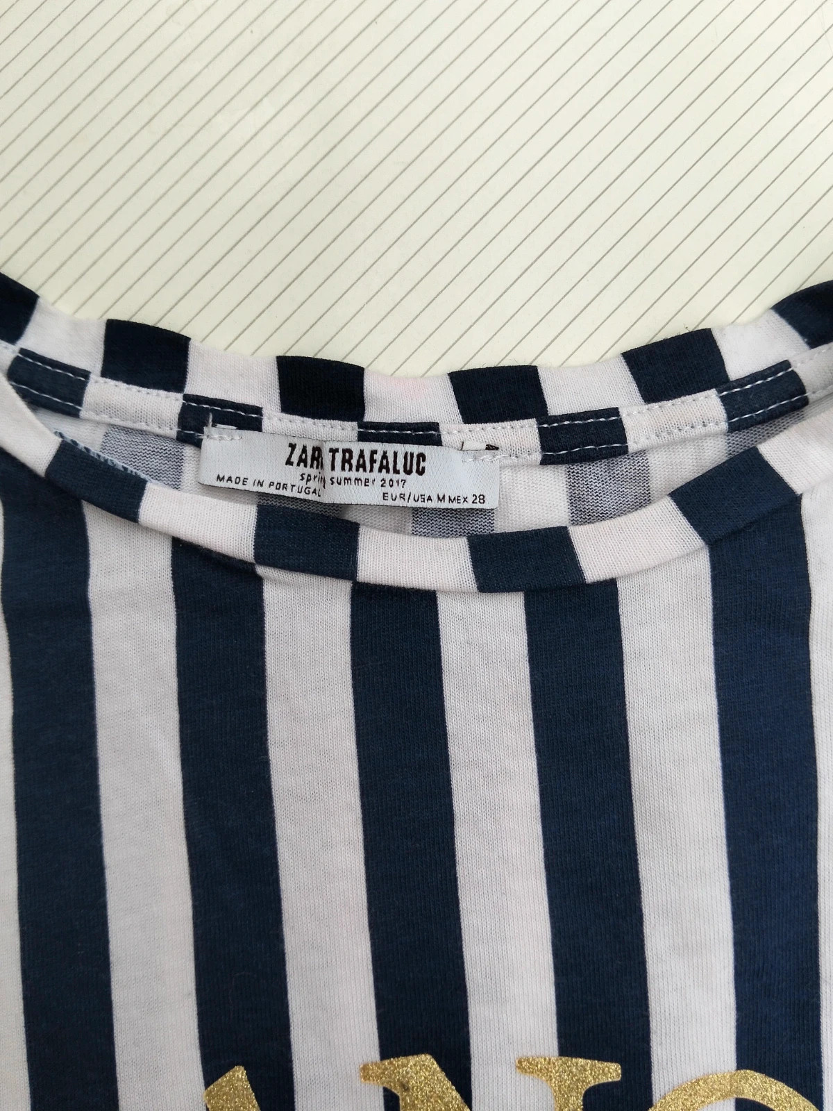 Camiseta de rayas con bordado de flores 💐 – Zara Trafaluc – taille M / 38 / 10 5