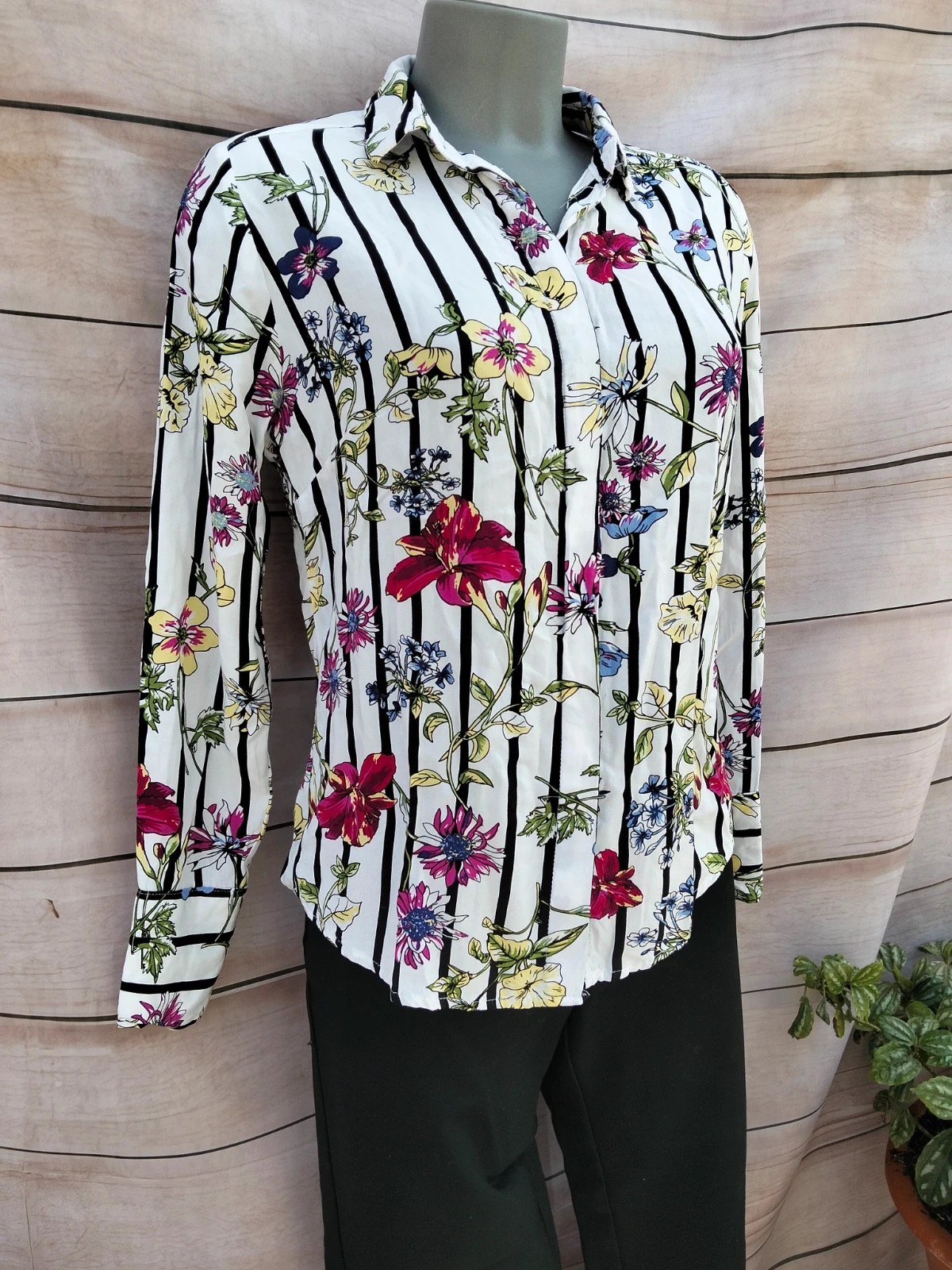 Camisa de rayas y flores AMISU talla S 💜 – Amisu – taille S / 36 / 8 2