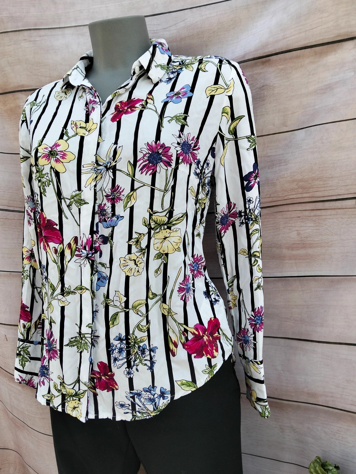 Camisa de rayas y flores AMISU talla S 💜 – Amisu – taille S / 36 / 8 3