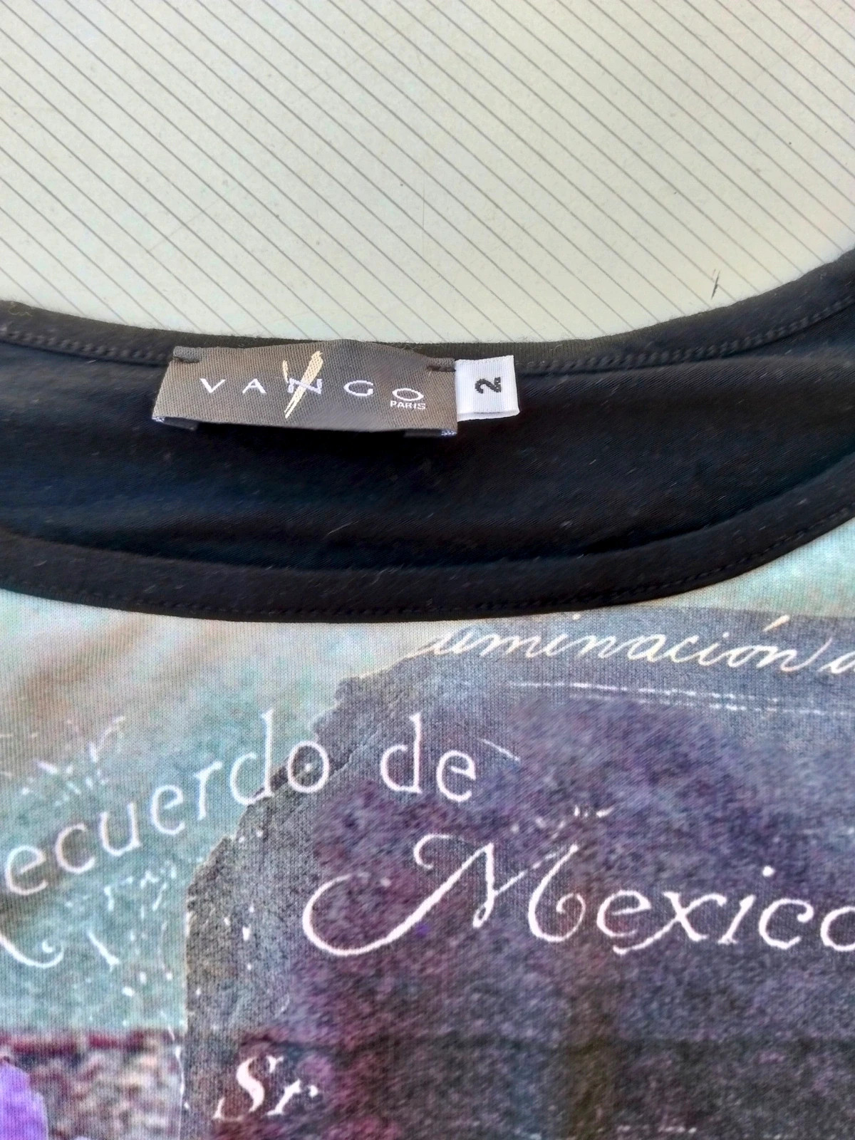 Camiseta de manga 3/4 estampado México vintage 💜 – Vango – taille M / 38 / 10 5