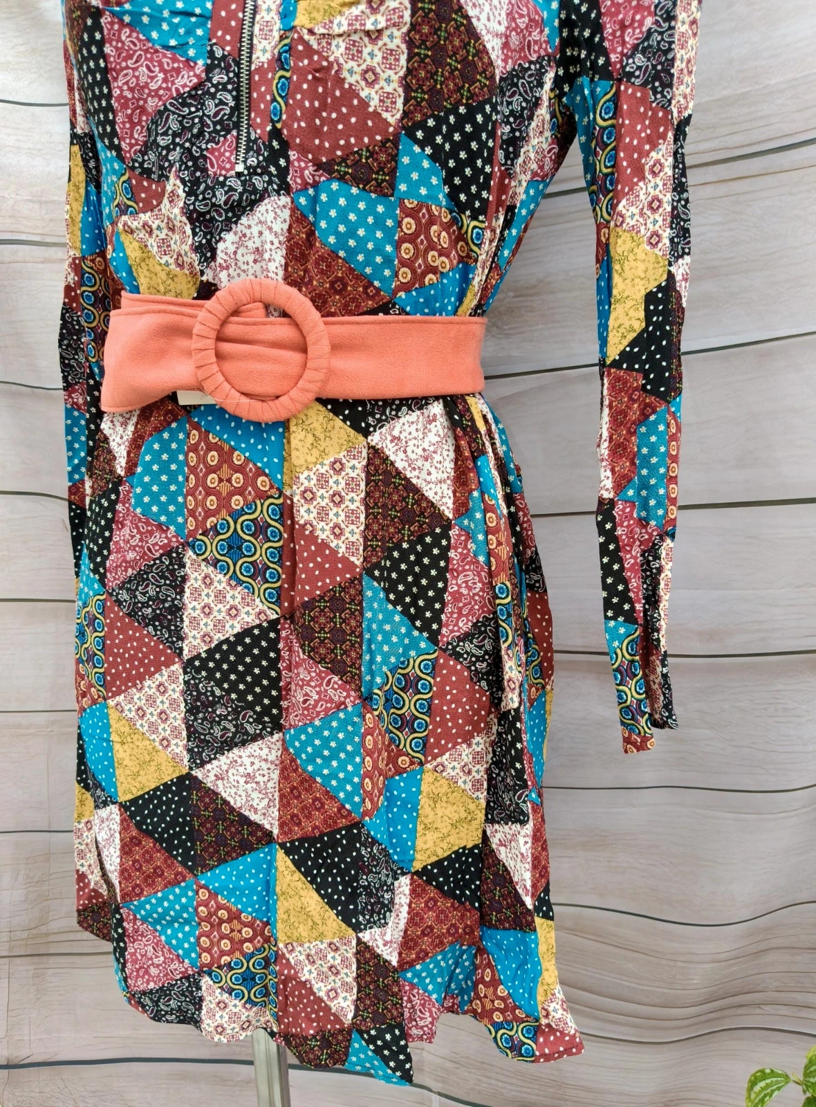 Vestido vintage retales patchwork 💜 – Vintage Boutique – taille M / 38 / 10 5