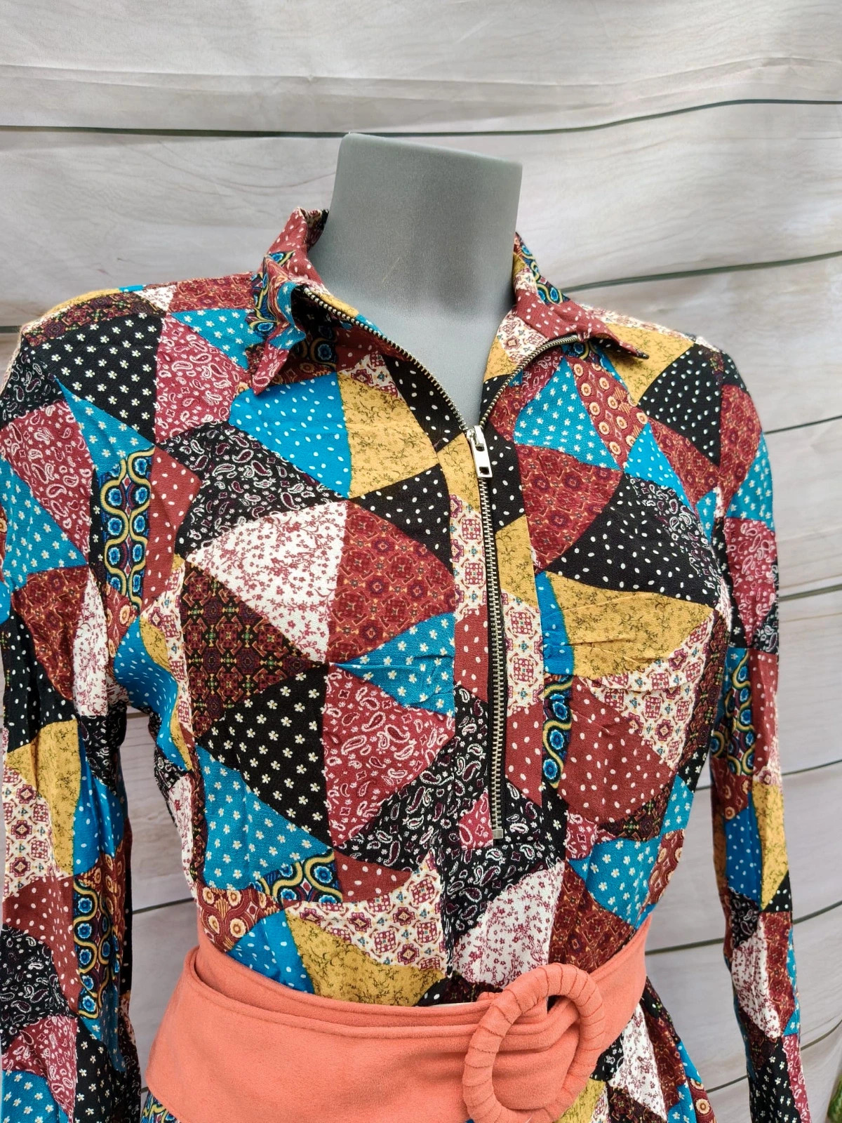 Vestido vintage retales patchwork 💜 – Vintage Boutique – taille M / 38 / 10 4
