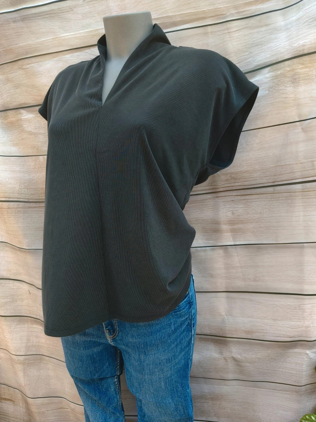 Blusa negra acanalada 💜 – Trucco – taille L / 40 / 12 2