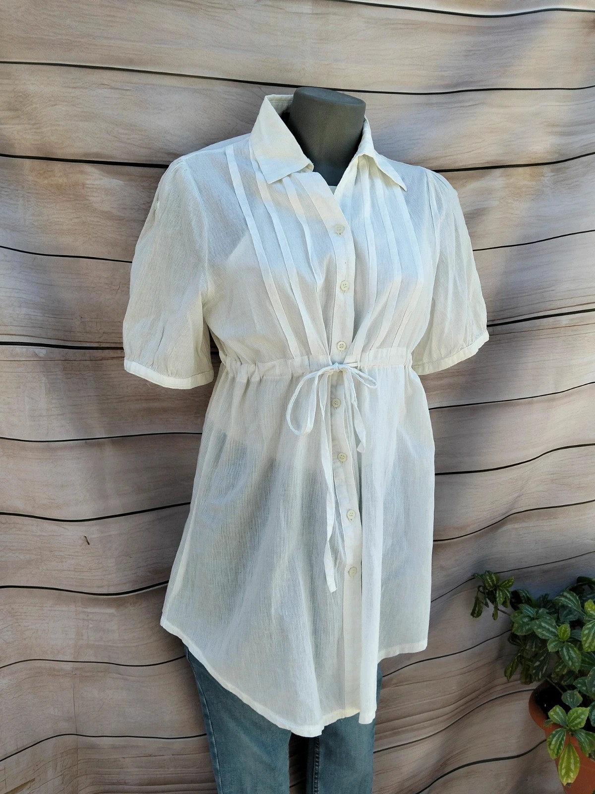 Blusa/túnica blanca estilo camisa – talla L 💜 – Angel – taille L / 40 / 12 2