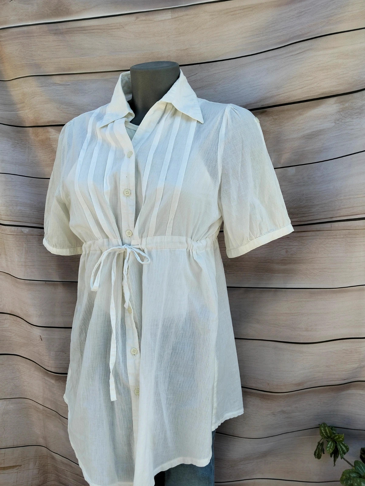 Blusa/túnica blanca estilo camisa – talla L 💜 – Angel – taille L / 40 / 12 3