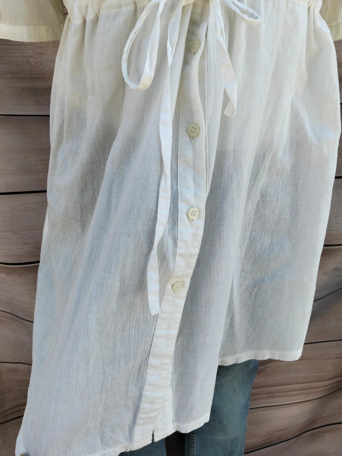 Blusa/túnica blanca estilo camisa – talla L 💜 – Angel – taille L / 40 / 12 5