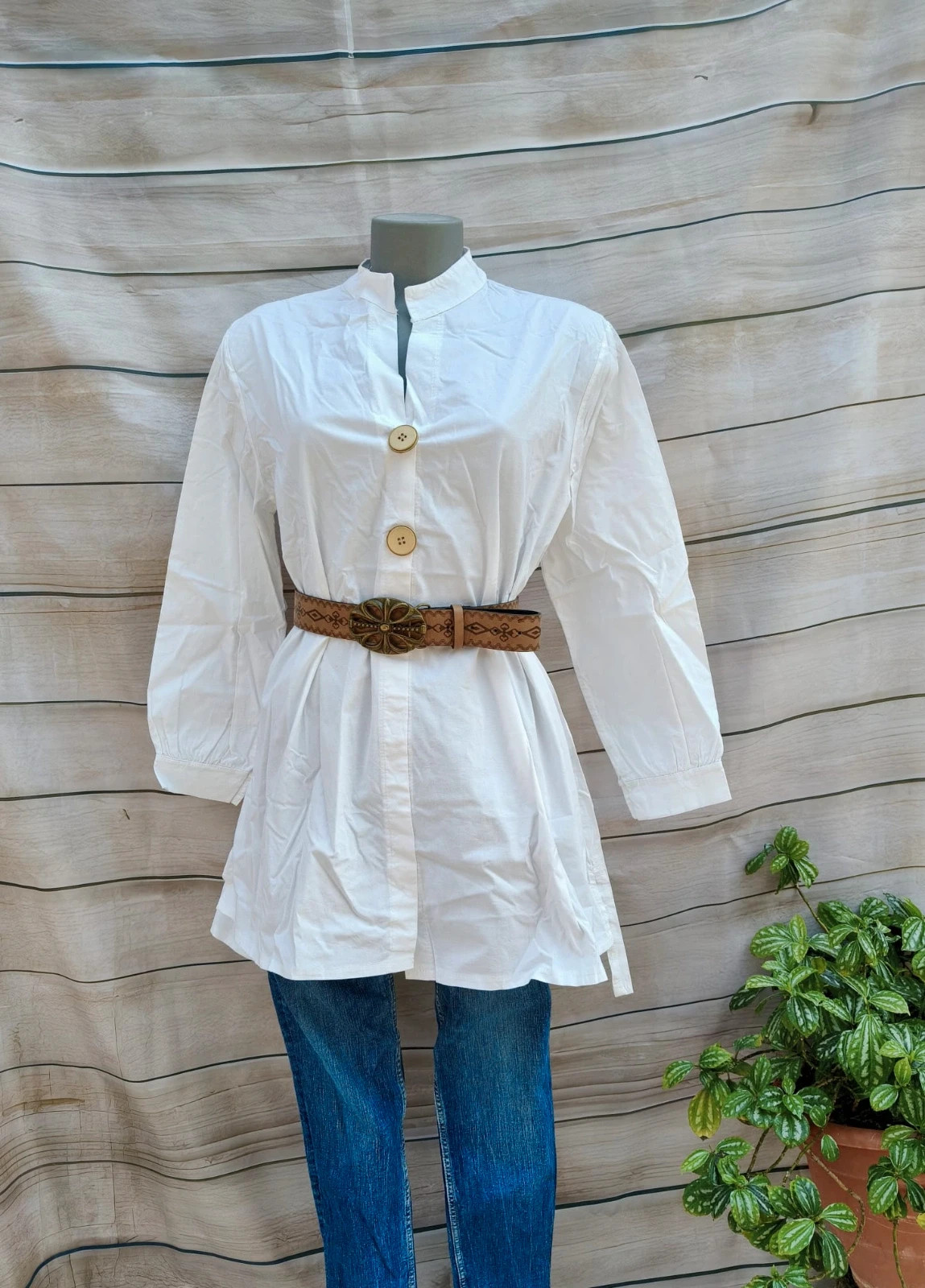 Camisa larga blanca 💜 – La Boutique – taille M / 38 / 10