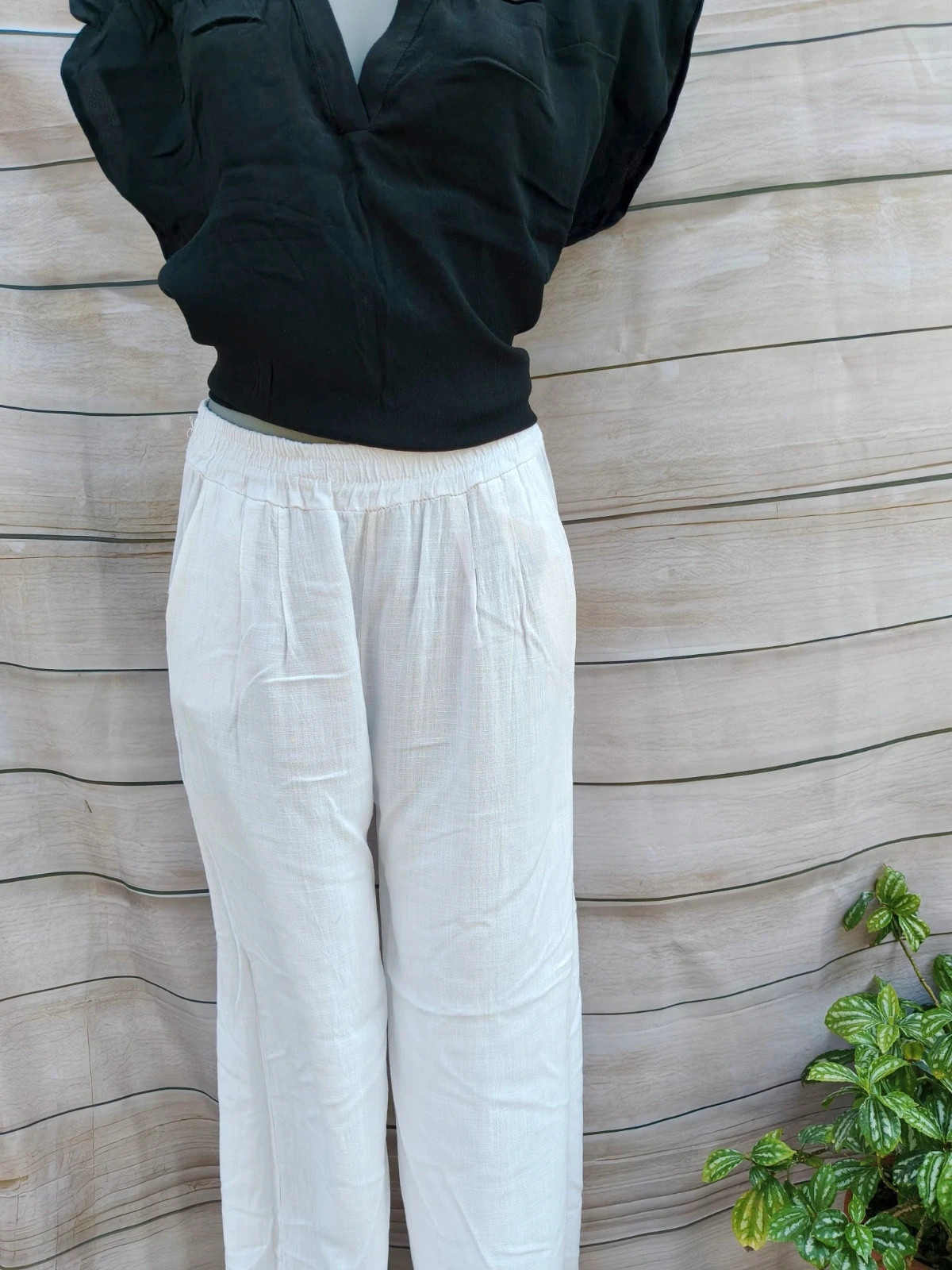 Pantalones blancos anchos 💜 – Boutique Bohéme – taille M / 38 / 10 2