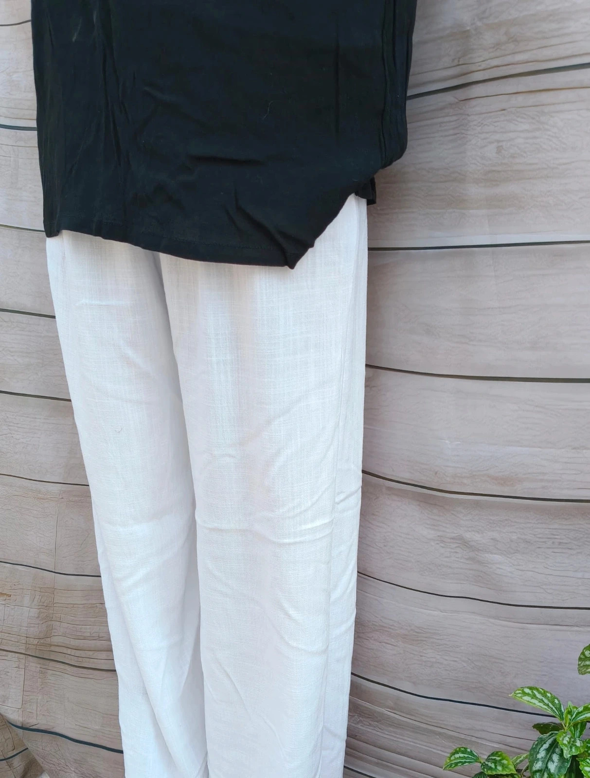 Pantalones blancos anchos 💜 – Boutique Bohéme – taille M / 38 / 10 5