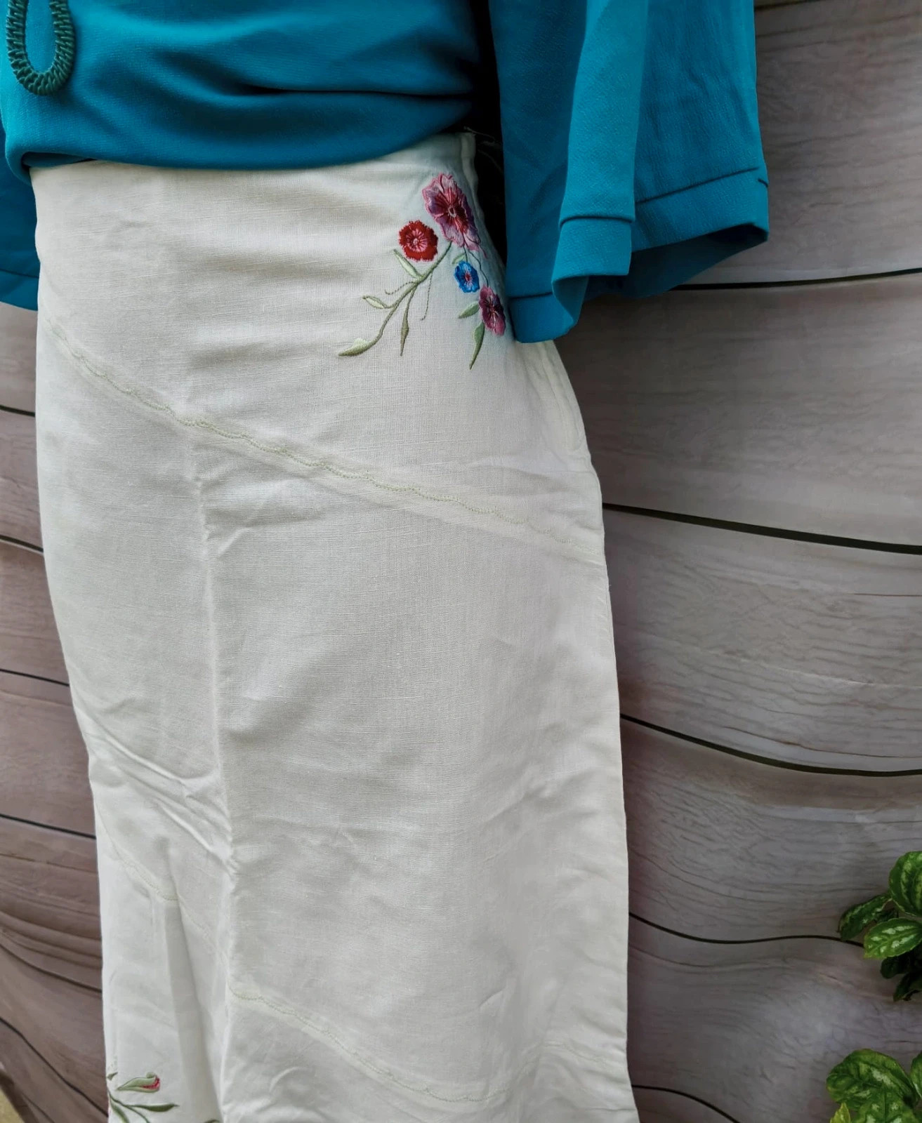 Falda H&M blanca con bordado floral – Talla 36 💜 – H&M – taille S / 36 / 8 3