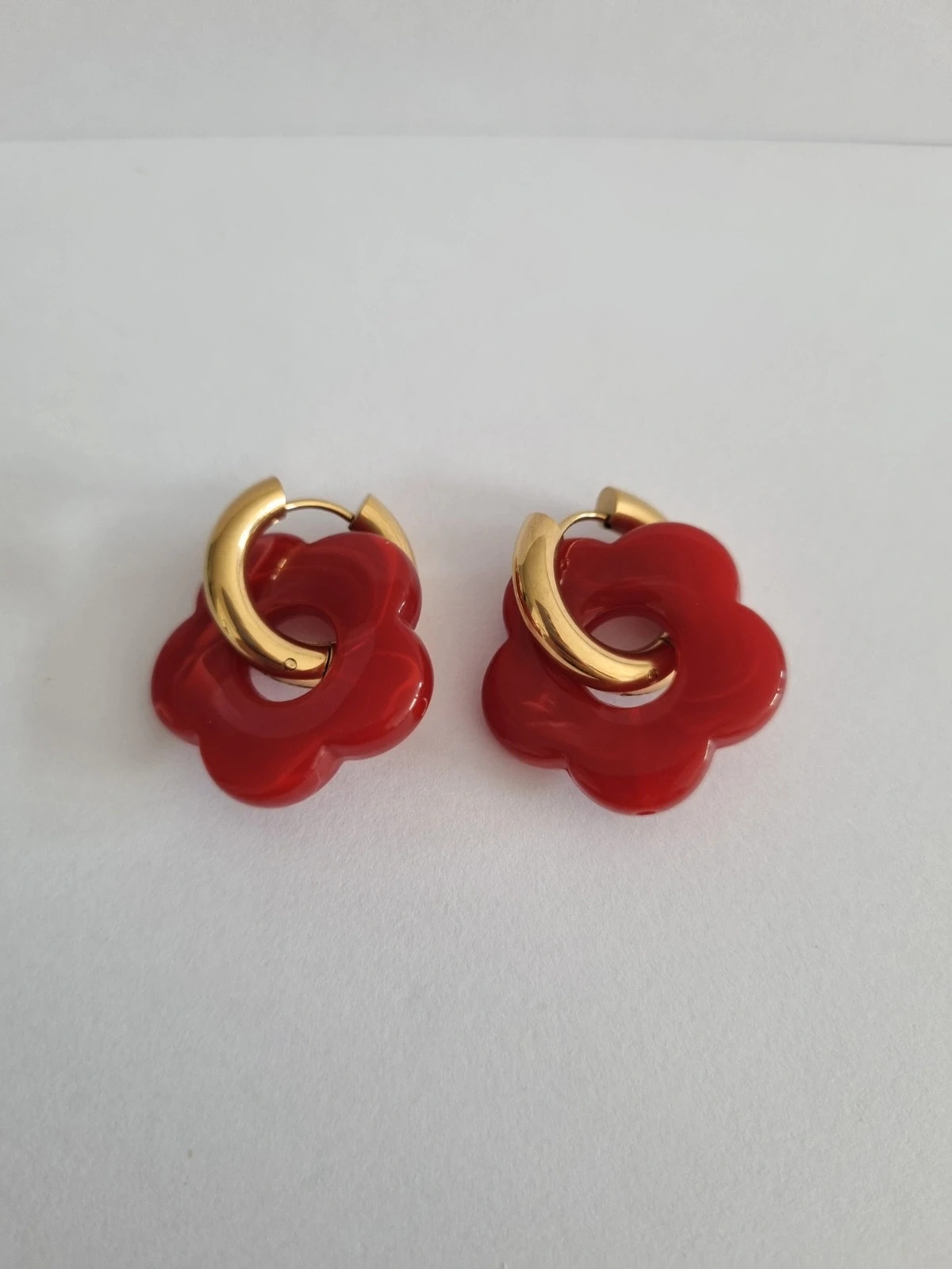 Boucles d'oreilles pampilles rouges