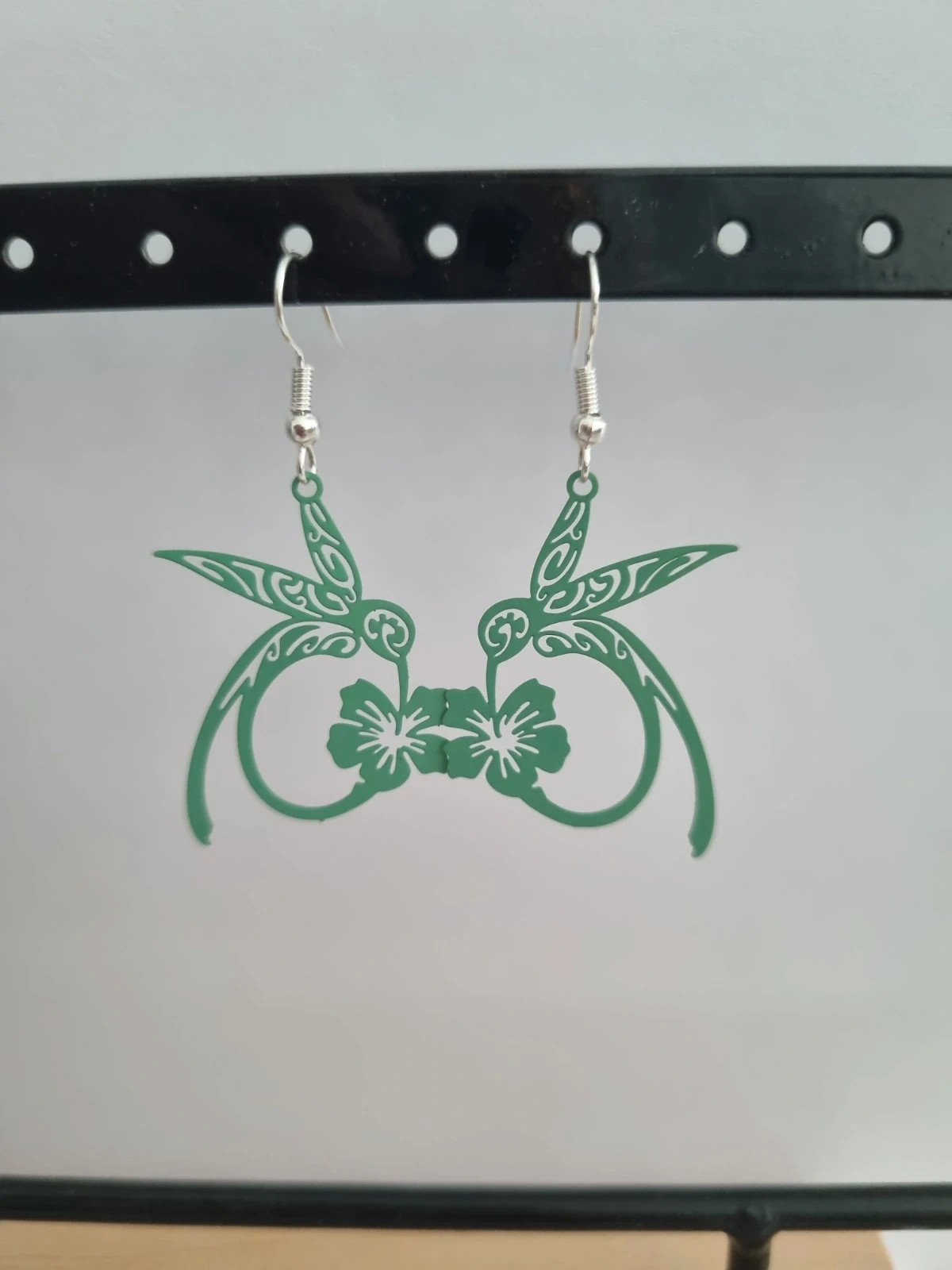 Boucles d'oreilles colibris vertes