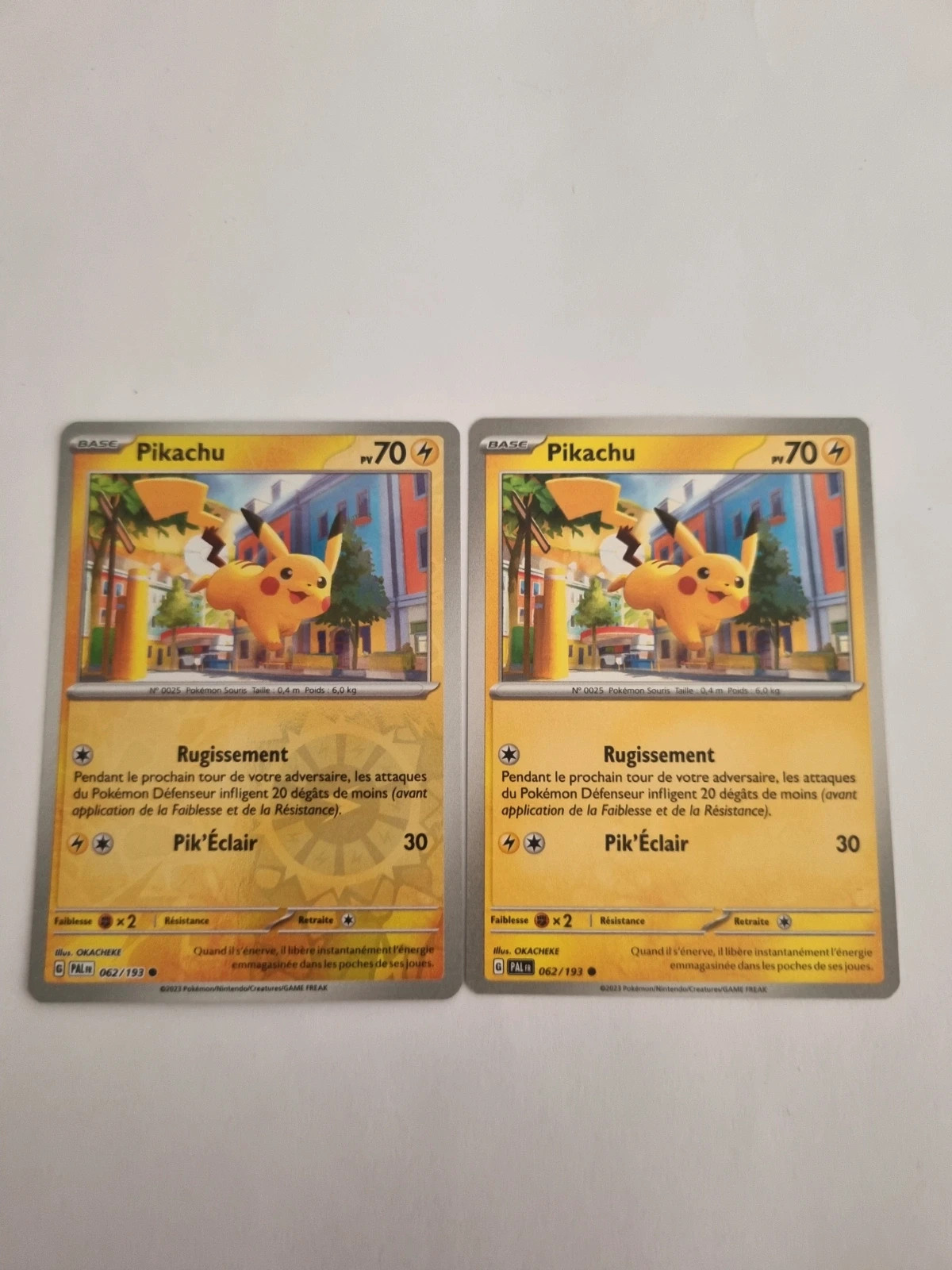 2 cartes pokemon pikachu