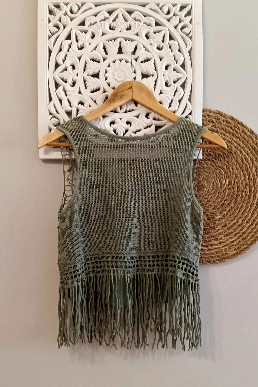 Top crochet flecos M / Haut crochet franges M / Top uncinetto frange M – taille M / 38 / 10 5