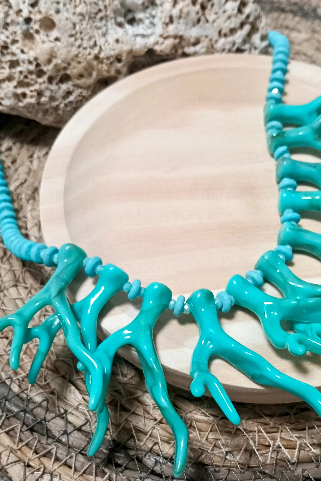 Collar estilo coral turquesa Boho chic ,Turquoise coral style necklace – S'Steel 3