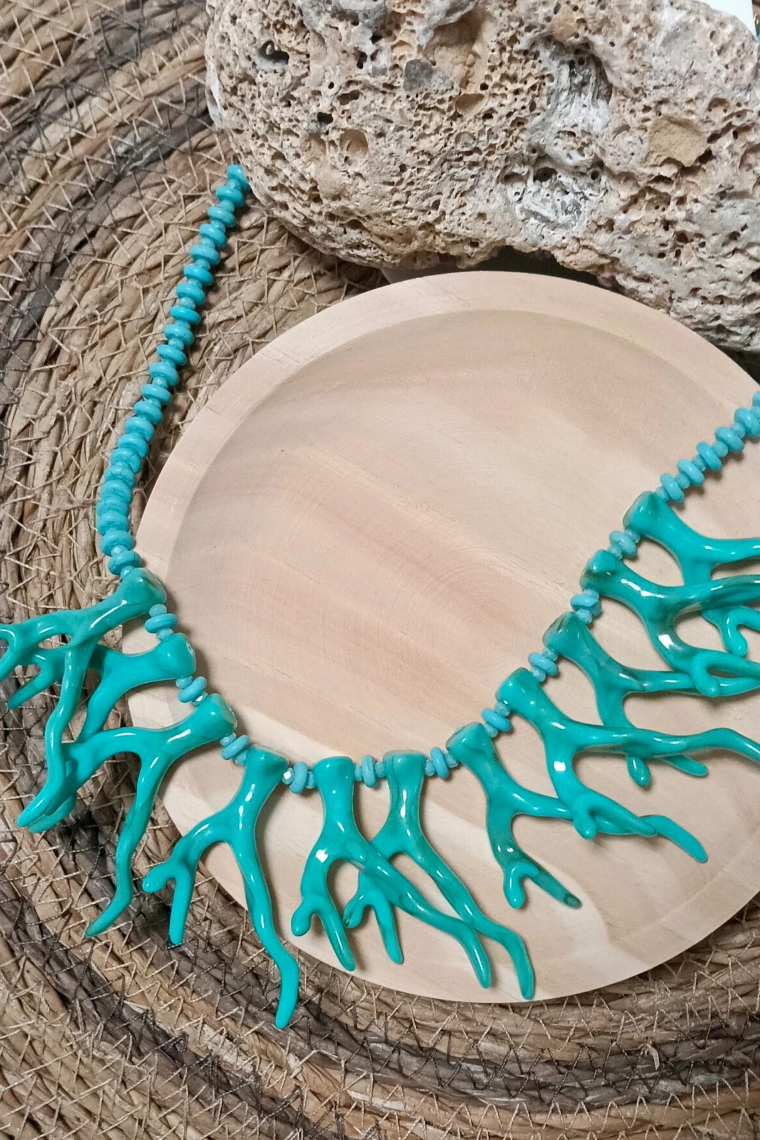 Collar estilo coral turquesa Boho chic ,Turquoise coral style necklace – S'Steel 4
