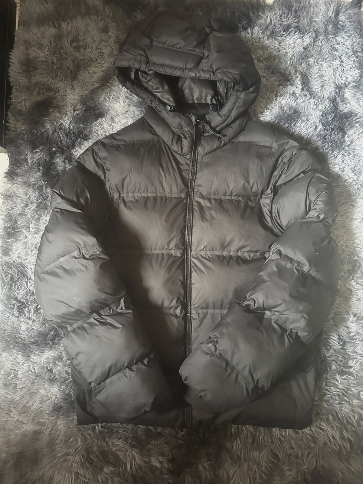 Doudoune noire à capuche Zara