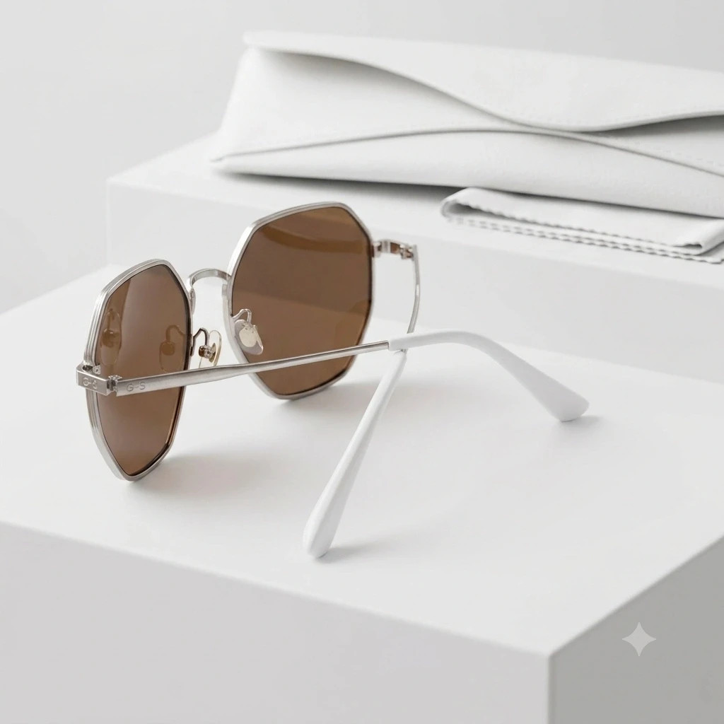 Gafas de sol ccdk - Montura metálica y blanco crema – CCDK 3
