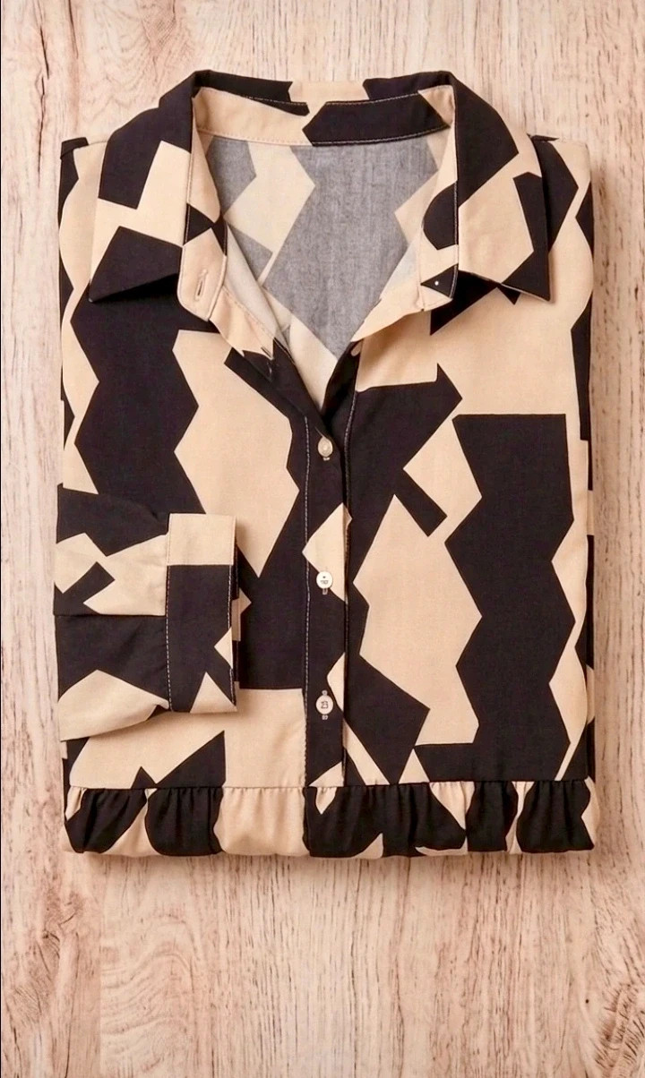 Vestido camisero midi geométrico – taille L / 40 / 12 2
