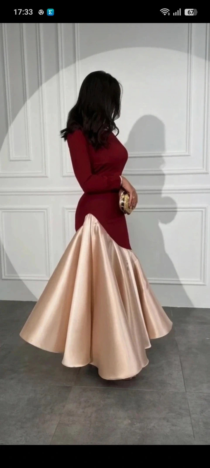 Vestido Invitada Boda Bicolor Burdeos y Champán – taille XXXL / 46 / 18 4