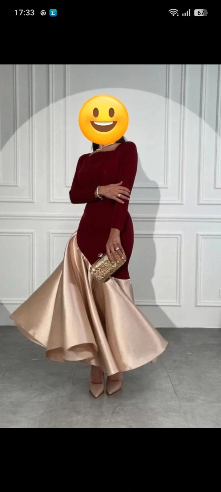 Vestido Invitada Boda Bicolor Burdeos y Champán – taille XXXL / 46 / 18 2