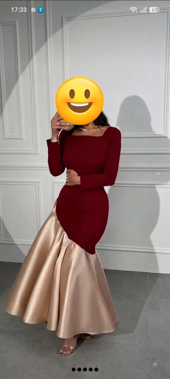 Vestido Invitada Boda Bicolor Burdeos y Champán – taille XXXL / 46 / 18 3