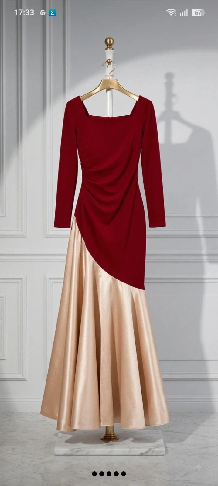 Vestido Invitada Boda Bicolor Burdeos y Champán – taille XXXL / 46 / 18 5