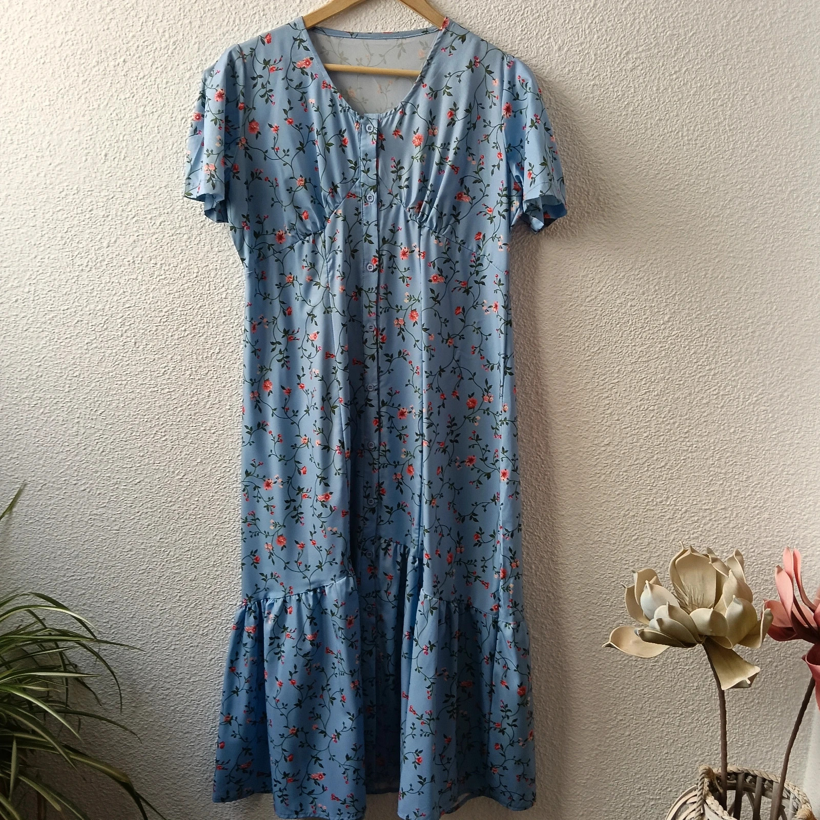 Vestido verano largo floral estilo romántico / casual – taille Taille unique 2