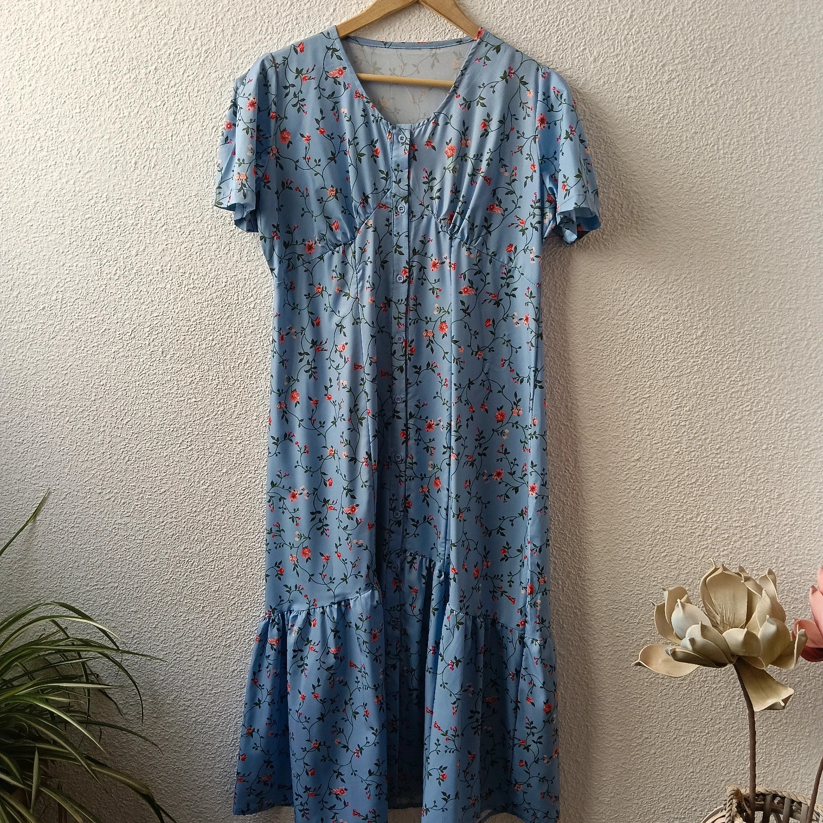 Vestido verano largo floral estilo romántico / casual – taille Taille unique 3