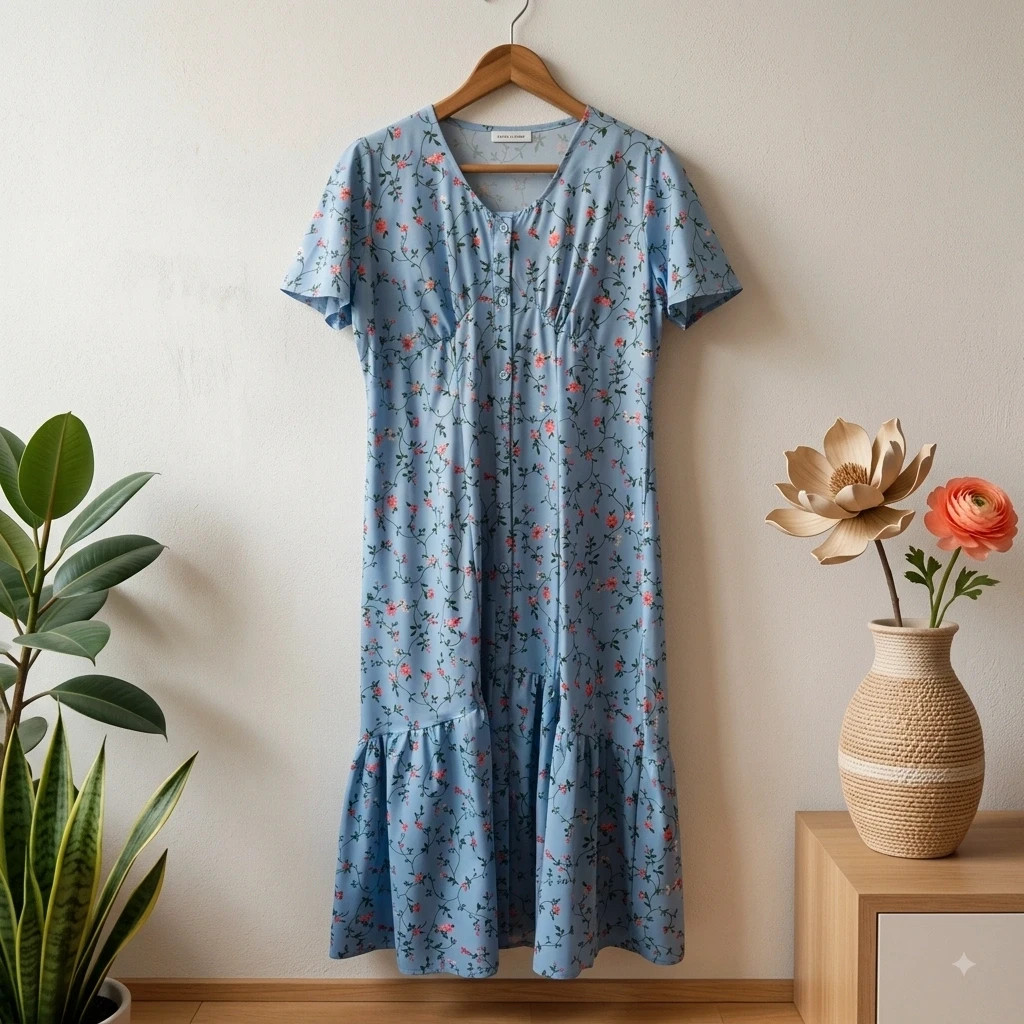Vestido verano largo floral estilo romántico / casual – taille Taille unique