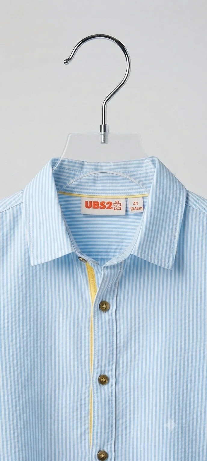 Camisa niño de rayas azul y blanca UBS2 4 años (104 cm) – UBS2 – taille 4 ans / 104 cm 2
