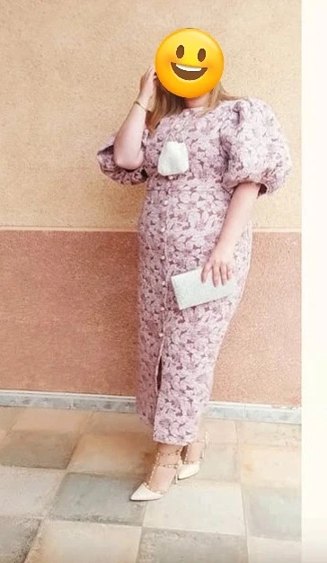 Vestido midi elegante floral rosa 3XL – Shein – taille XXXL / 46 / 18 4