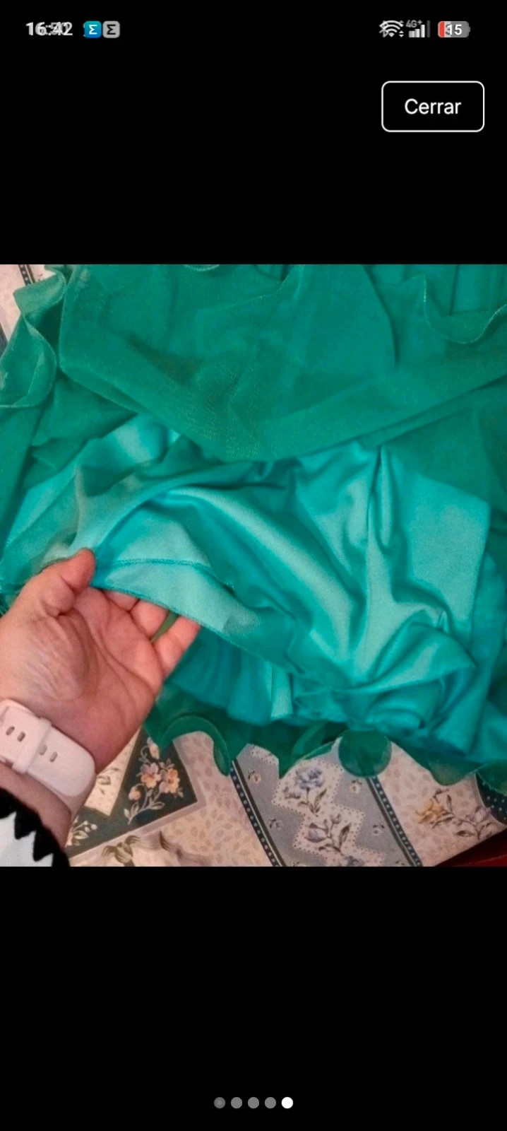 Falda de fiesta verde agua/turquesa con lentejuelas - – taille L / 40 / 12 4