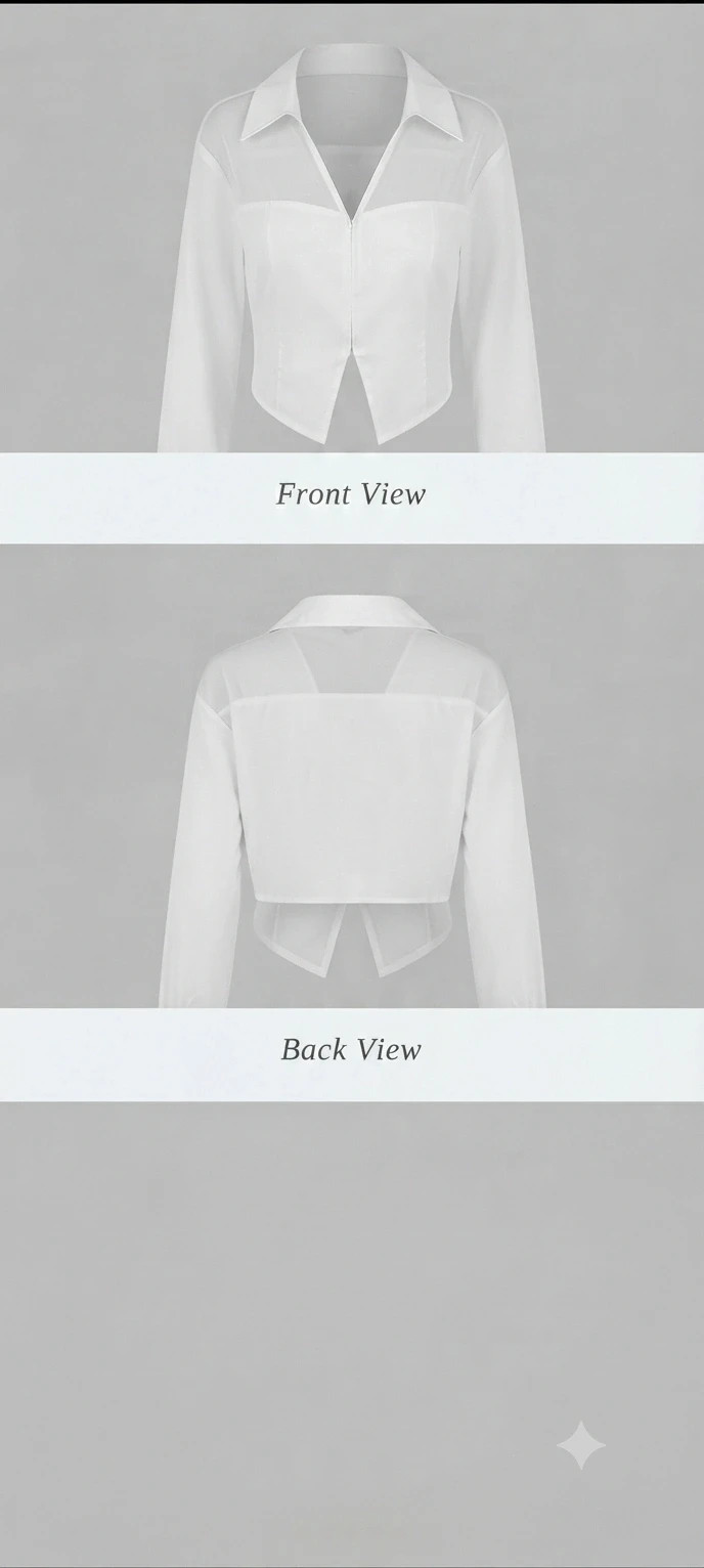 Blusa crop top blanca elegante con detalles transparentes – Shein – taille XXXL / 46 / 18 2