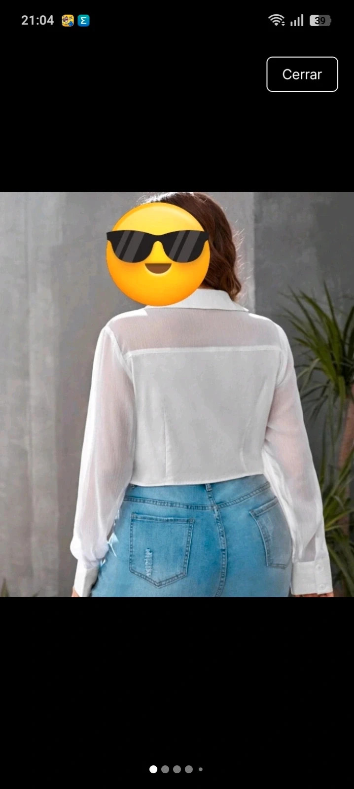 Blusa crop top blanca elegante con detalles transparentes – Shein – taille XXXL / 46 / 18 4