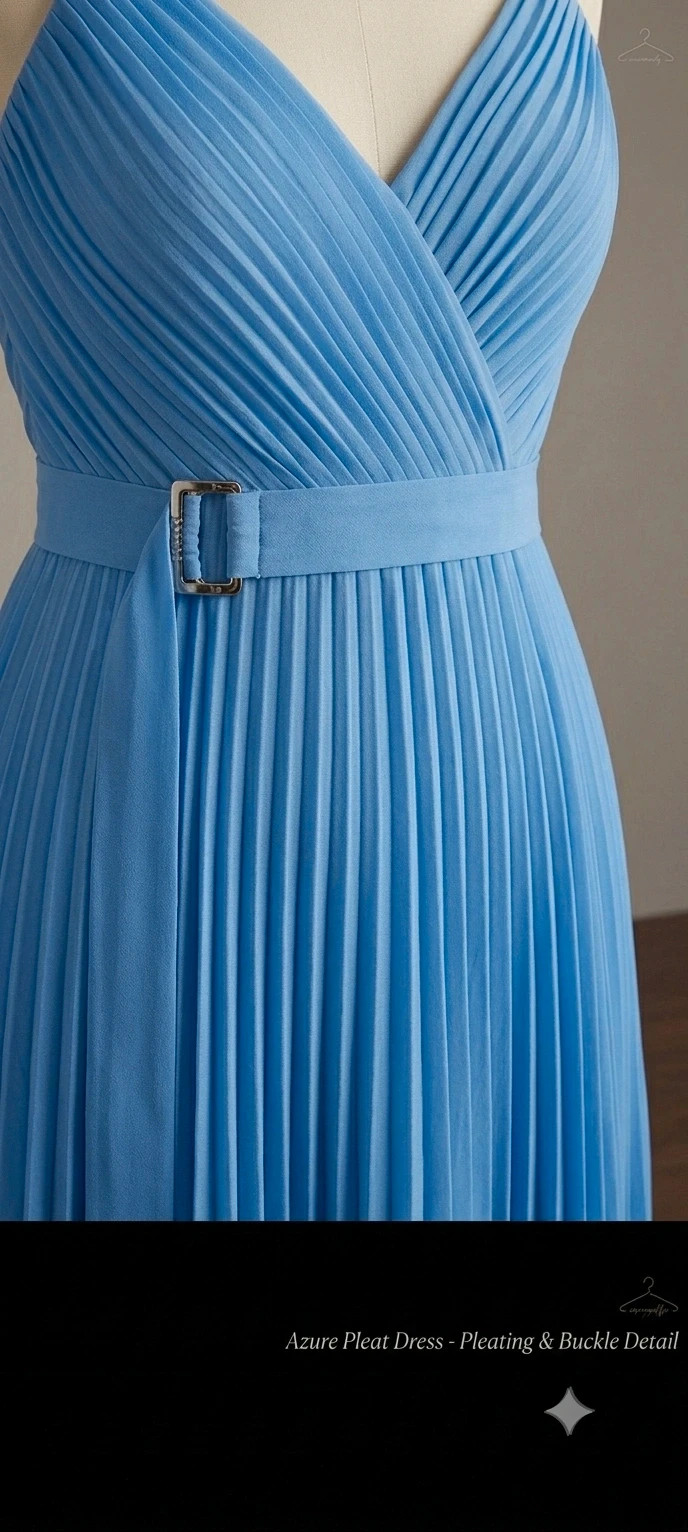 Vestido de Fiesta Plisado Azul Celeste - ASOS – ASOS – taille XXL / 44 / 16 2
