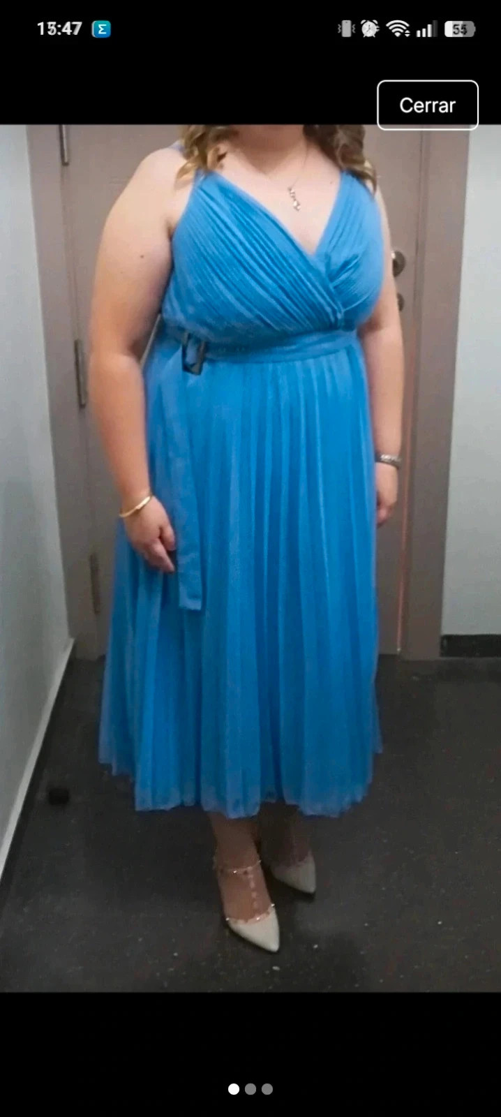 Vestido de Fiesta Plisado Azul Celeste - ASOS – ASOS – taille XXL / 44 / 16 3
