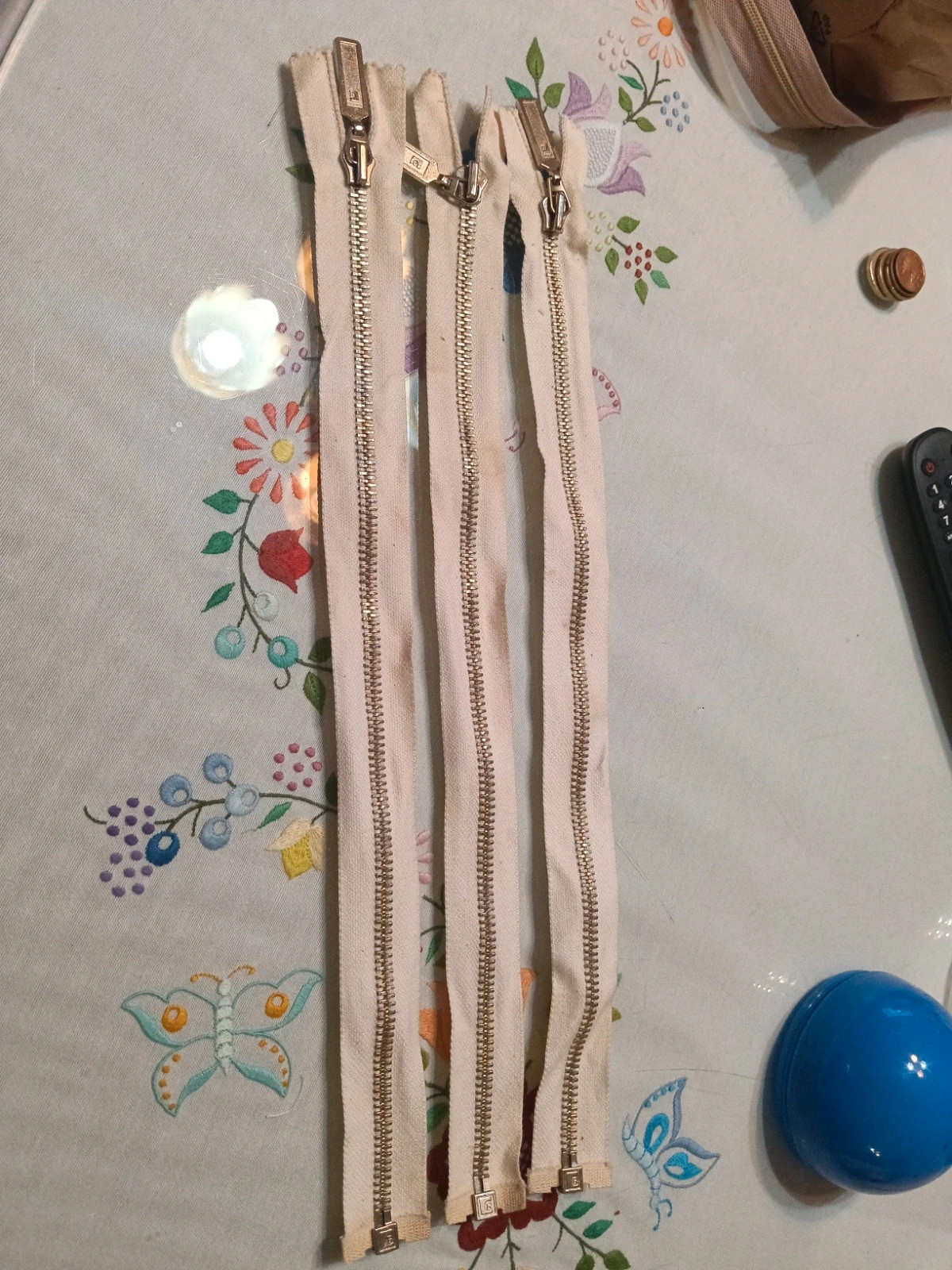 Lote de 3 cremalleras beige 3