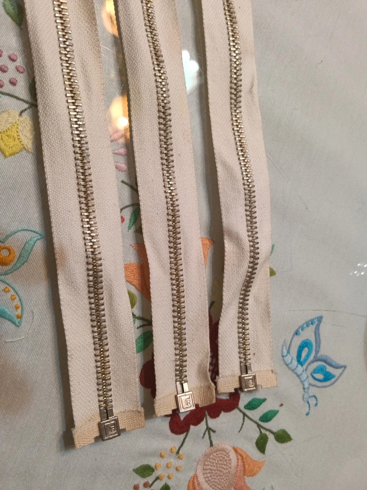Lote de 3 cremalleras beige 4