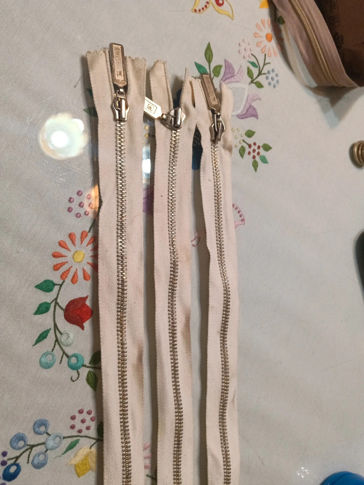 Lote de 3 cremalleras beige 5