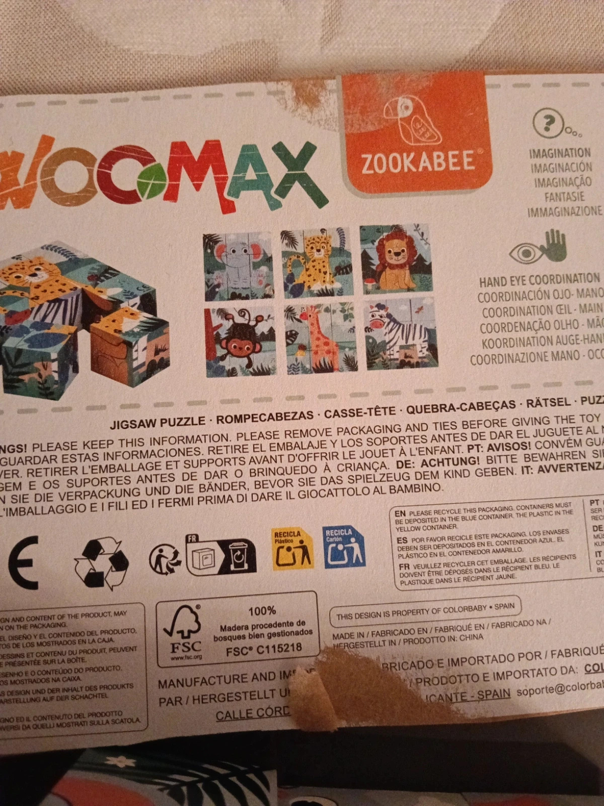 Juego cubos madera puzle – Woomax 3