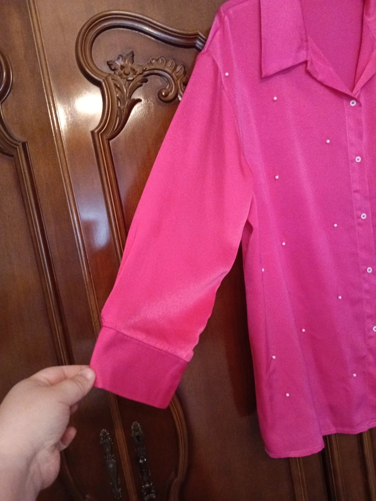 Camisa raso rosa fusia – Shein – taille XL / 42 / 14 3