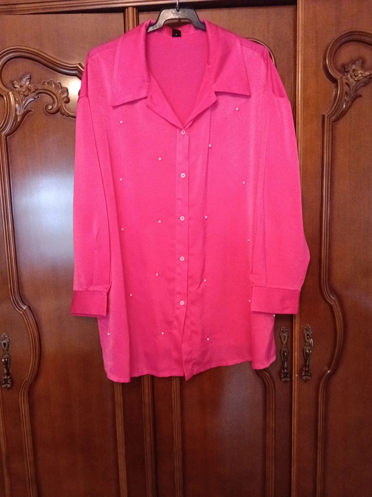 Camisa raso rosa fusia – Shein – taille XL / 42 / 14 4
