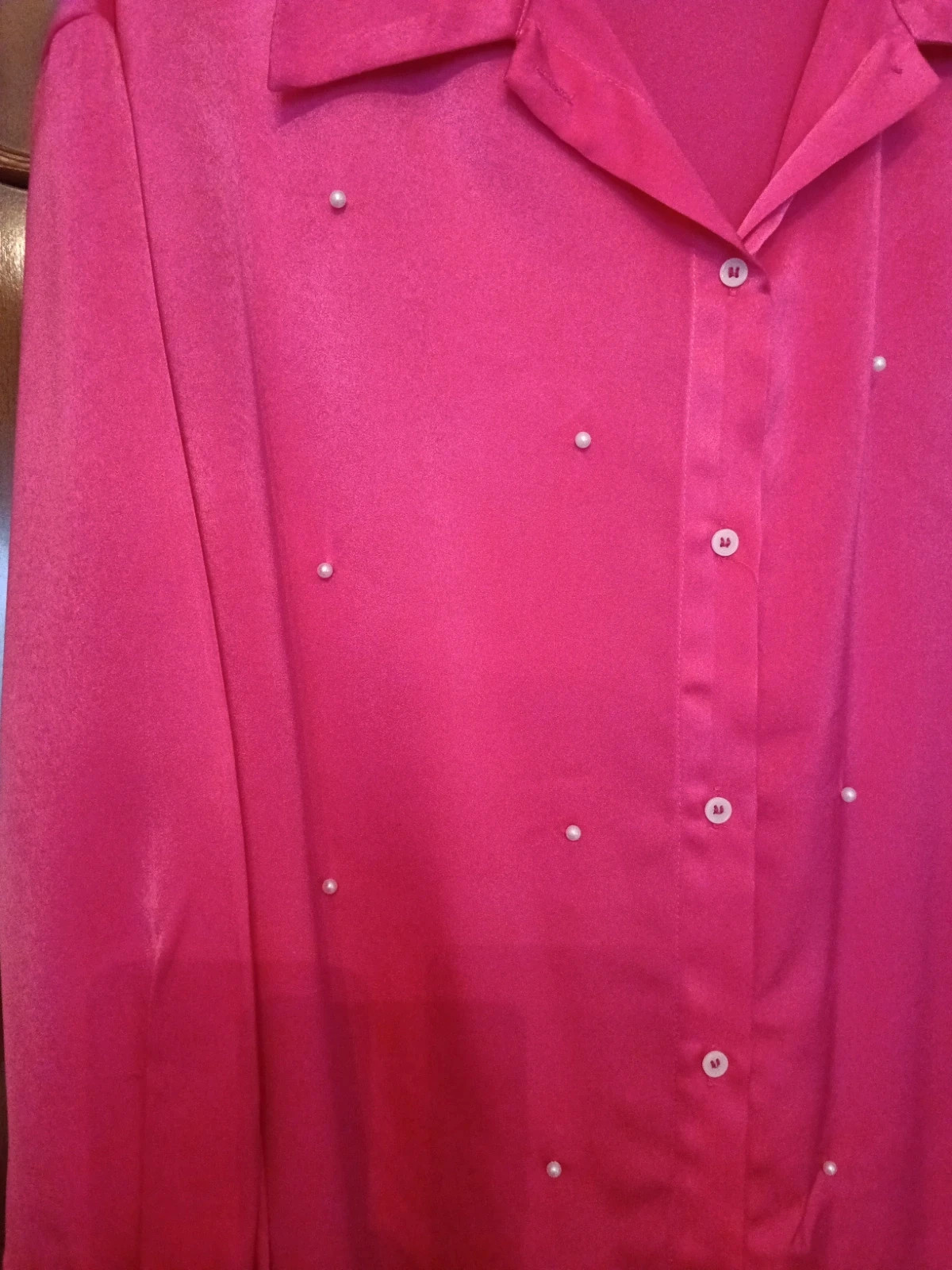 Camisa raso rosa fusia – Shein – taille XL / 42 / 14 5