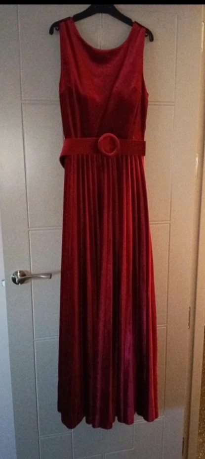 Vestido largo terciopelo burdeos elegante fiesta – taille L / 40 / 12 2